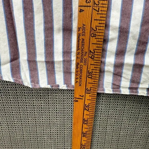 American Eagle Mens Size M Classic Fit Striped Long Sleeve Button-Down Shirt - Picture 5 of 7